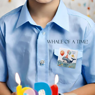 Whale of a Time Boys Birthday Personalised 15 Cm Square Badge