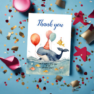 Whale of a Time Boys Birthday Thank You Card