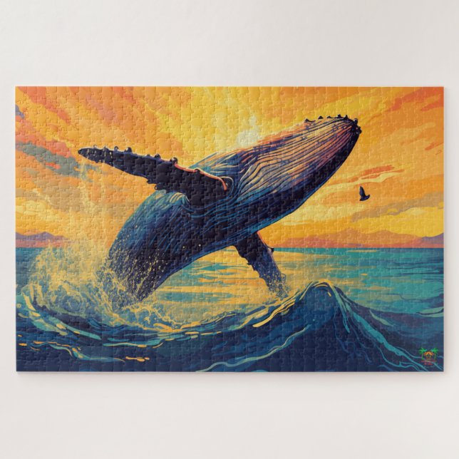🐙Whale of the Sunset  Jigsaw Puzzle (Horizontal)
