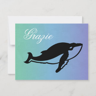 Whale on Italian Thank You Card