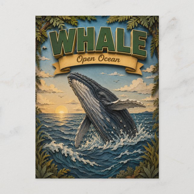 Whale Open Ocean POPCUT Postcard (Front)