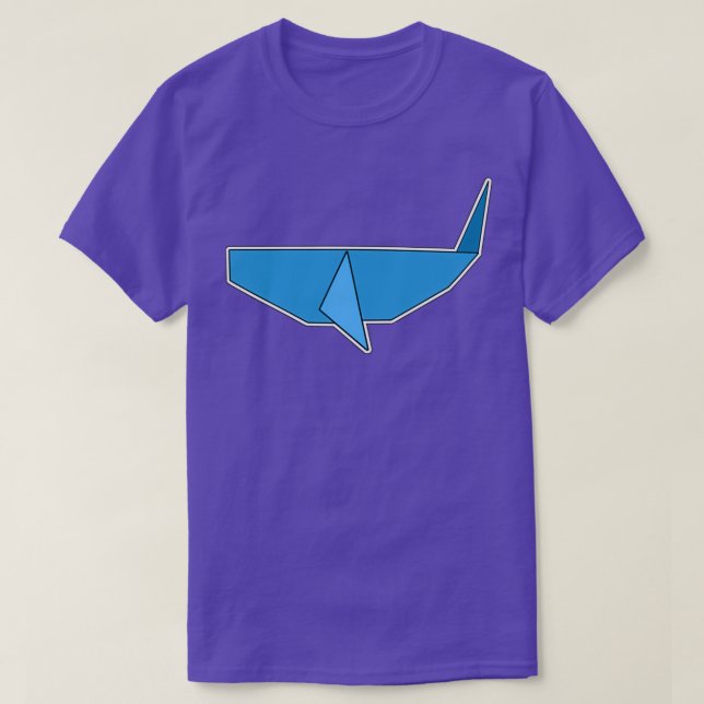 Whale Origami Sticker Style Design T-Shirt (Design Front)