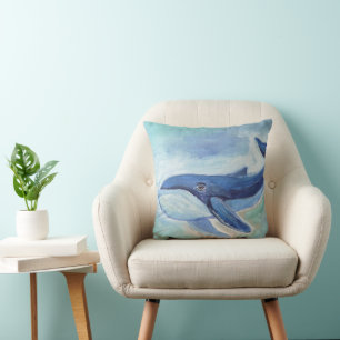 Whale Painting Cushion