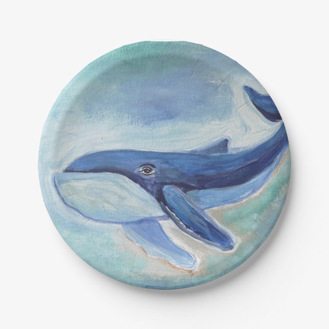 Whale Painting  Paper Plate (Front)