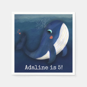 Whale paper napkin