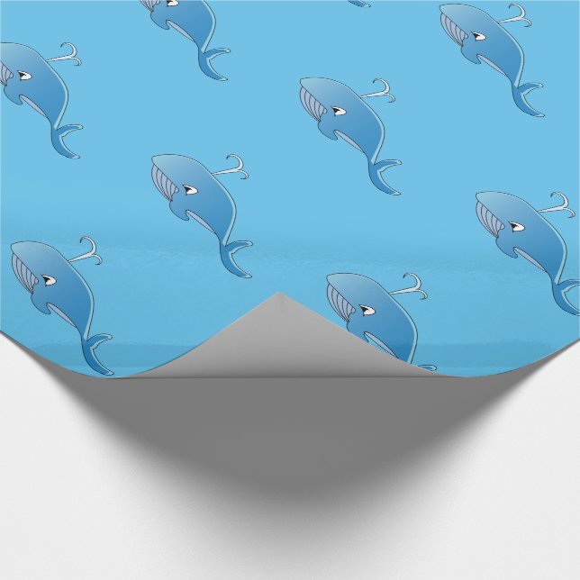 Whale Pattern - Glossy Wrapping Paper, 30" x 6' Paper (Corner)