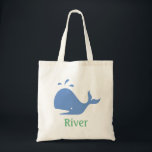 Whale Personalised Tote Bag, Blue and Green<br><div class="desc">This cute bag makes a great beach bag,  book bag,  toy bag... or really a great bag for just about anything!  Personalise it with a name using the template form.  Use the customise feature to access the advanced menu allowing you to change colours,  fonts,  and text position.</div>