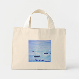 Whale Pod in Ice Floe Mini Tote Bag