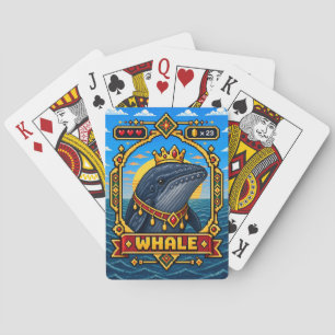 Whale Retro 8-Bit Pixel Art Playing Cards