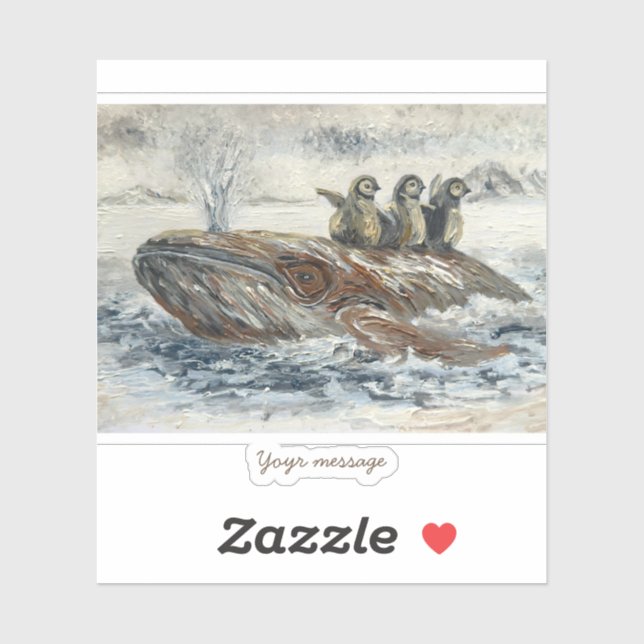 Whale Riders Whimsical Whale and Penguin Ocean (Sheet)