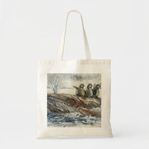 Whale Riders Whimsical Whale and Penguin Ocean Tote Bag