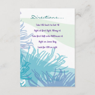 Whale & Sea Life Bat Bar Mitzvah Direction Card