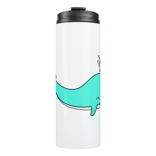 Whale, Sea, Water Thermal Tumbler (Front)