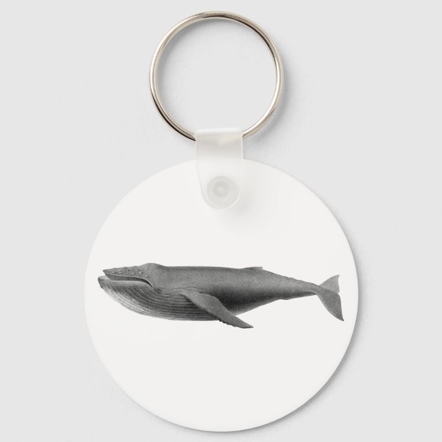 WHALE SEALIFE NAUTICAL  BUTTON KEYCHAIN (Front)