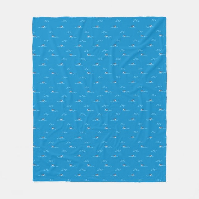 Whale Seamless Pattern Fleece Blanket (Front)