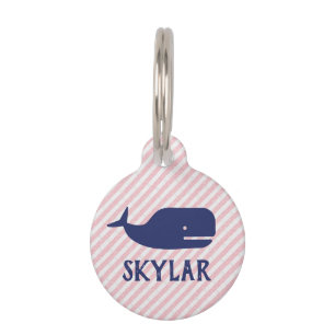 Whale Seersucker Pet Tag