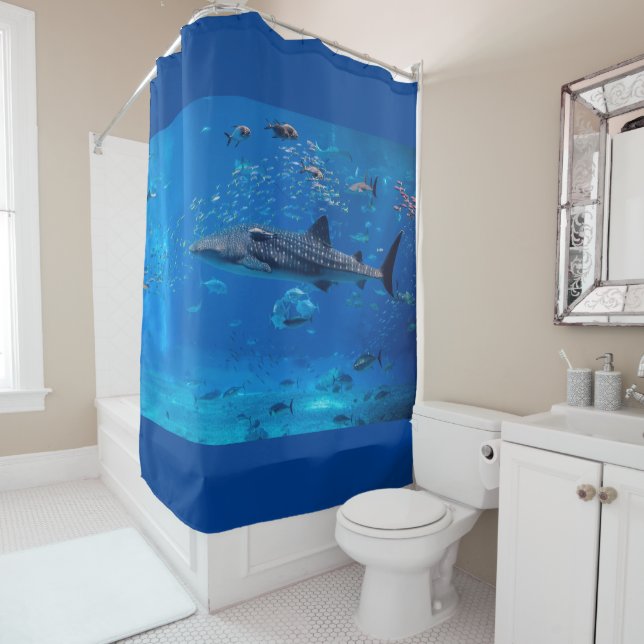 WHALE SHARK. BIG FISH. MARINE, OCEAN, WHALE SHOWER CURTAIN (In Situ)