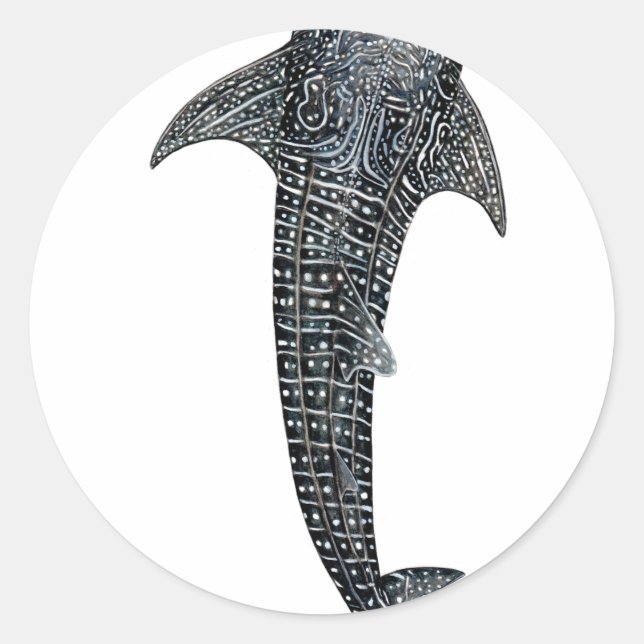 Whale shark classic round sticker (Front)