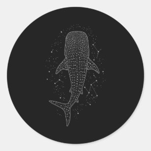 Whale Shark Constellation Marine Life For Animal L Classic Round Sticker