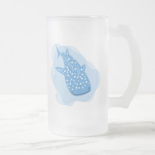 Whale shark frosted glass beer mug