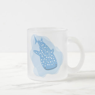Whale shark frosted glass coffee mug