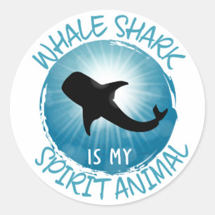 Whale Shark Is My Spirit Animal Classic Round Sticker