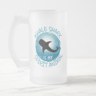Whale Shark Is My Spirit Animal Frosted Glass Beer Mug