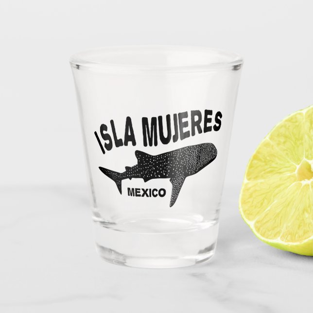 Whale Shark Scuba Diving | Isla Mujeres Shot Glass (Front)
