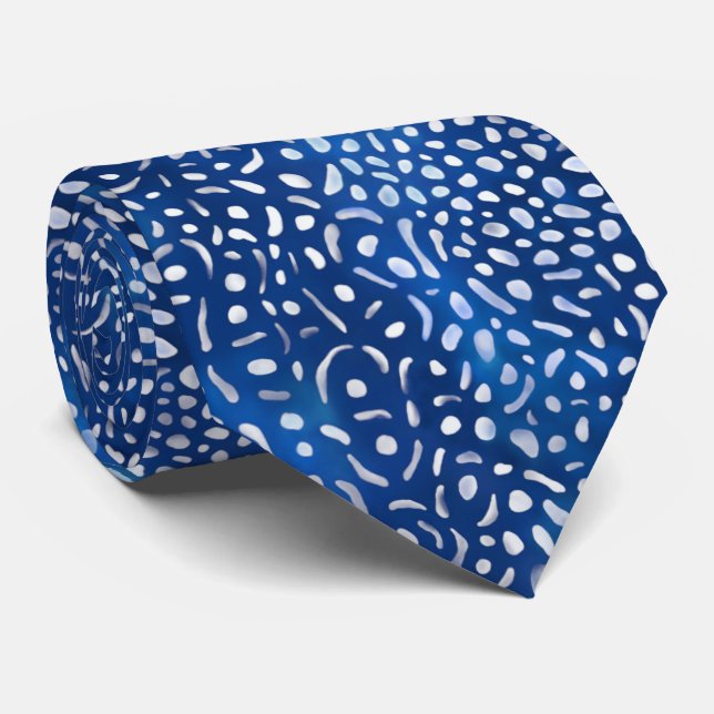 Whale shark skin - ocean animal print - blue tie (Rolled)