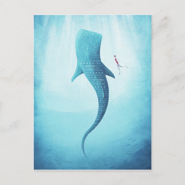 Whale Shark Vintage Poster - Art Postcard (Front)