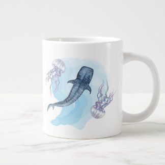 Whale Shark. Watercolor Large Coffee Mug