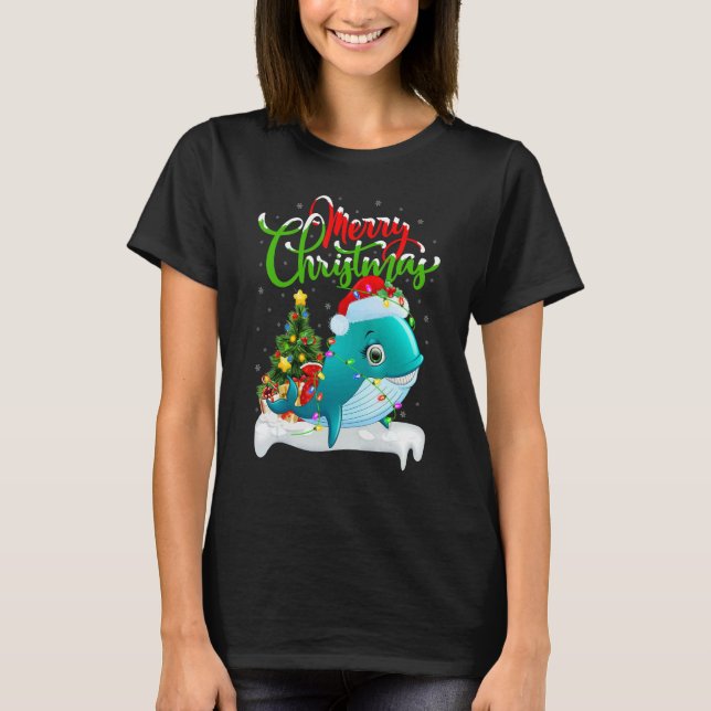 Whale Shark   Xmas Decorations Whale Shark Christm T-Shirt (Front)