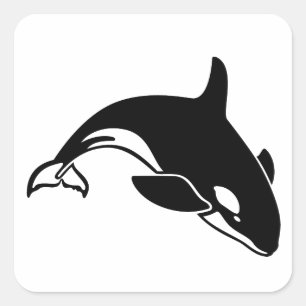 Whale Silhouette Square Sticker