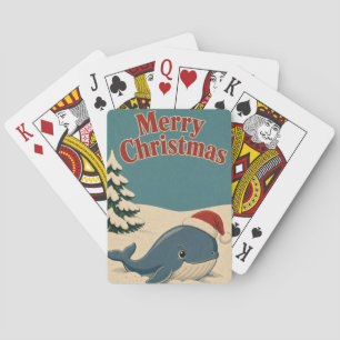 Whale Snow Ground Animal Christmas Playing Cards