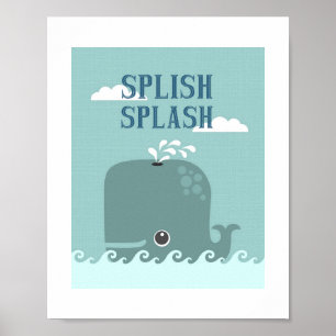 Whale Splish Splash Poster Print