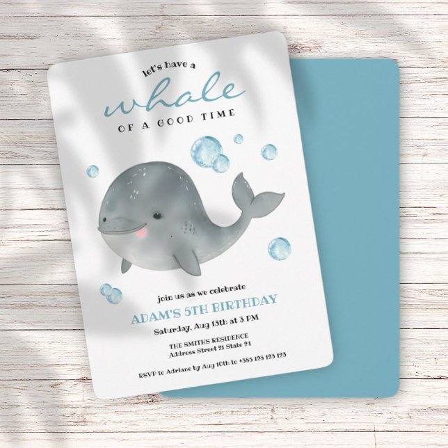 Whale Summer Birthday Party Invitation (Creator Uploaded)