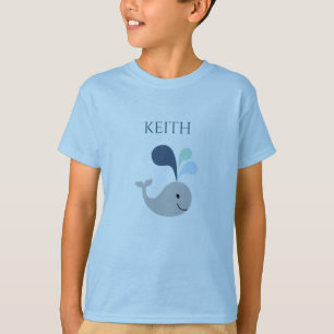 WHALE t-shirt with personalised name.
