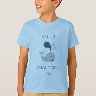 WHALE t-shirt with personalised name.