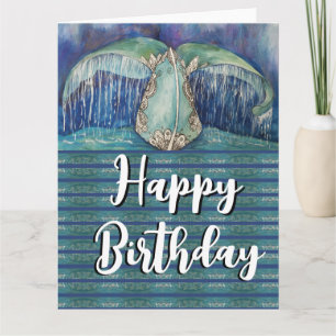 whale tail birthday  card