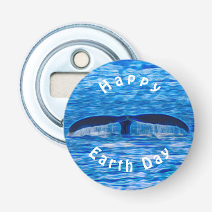 Whale Tail Blue Ocean Earth Day Bottle Opener