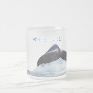 whale tail frosted glass coffee mug