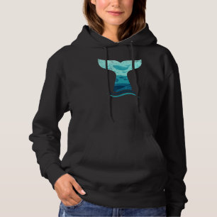 Whale Tail in Waves Orca Killer Whale Ocean Design Hoodie