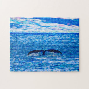 Whale Tail Off The Coast of Maui, Hawaii Jigsaw Puzzle