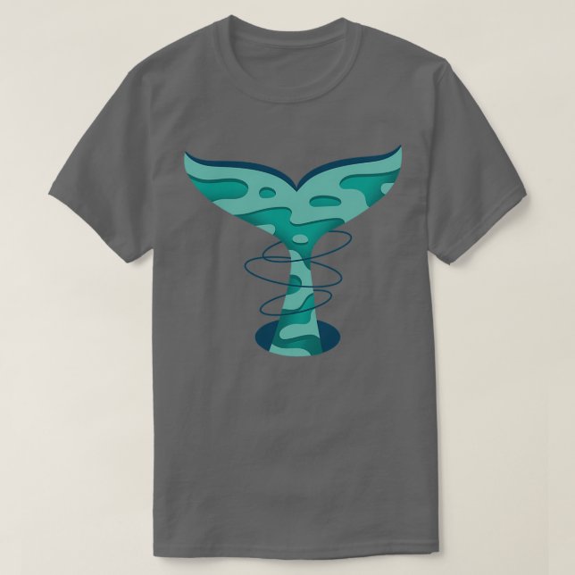 Whale Tail Papercut T-Shirt (Design Front)
