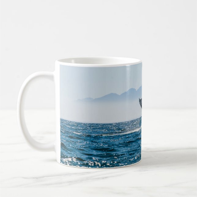 Whale Tail Seascape: Dramatic Water. Coffee Mug (Left)