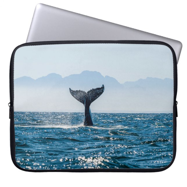 Whale Tail Seascape: Dramatic Water. Laptop Sleeve (Front)