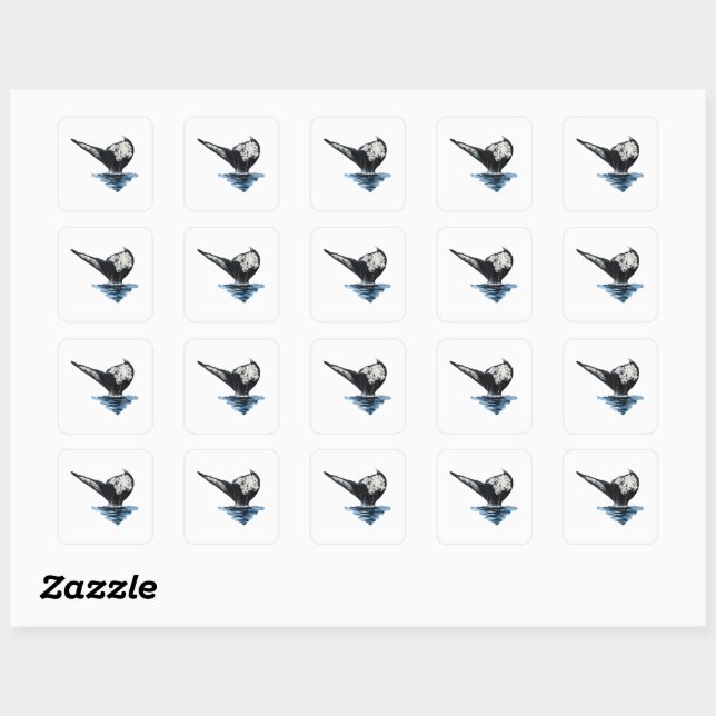 Whale Tail Square Sticker (Sheet)