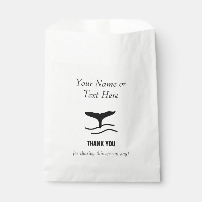 Whale Tail Thank You Favour Bags (Front)