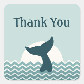 Whale Tail Thank You Square Sticker