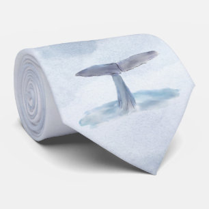 Whale Tail Watercolor Tie